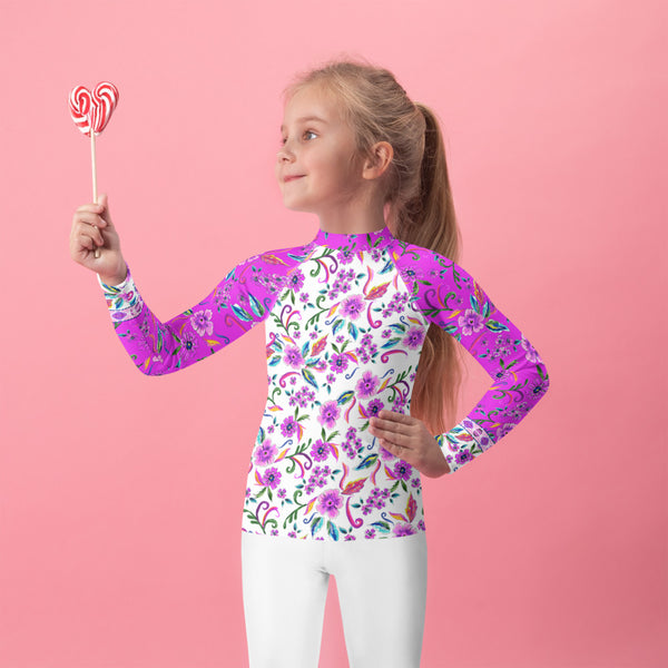 Summer Floral Kids Rash Guard