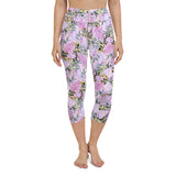 Painted Floral Printed Capri Leggings