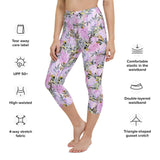 Painted Floral Printed Capri Leggings